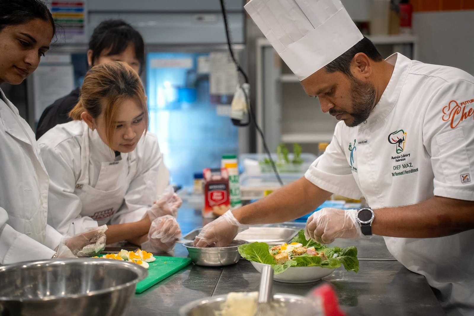 Chef preparing dishes
